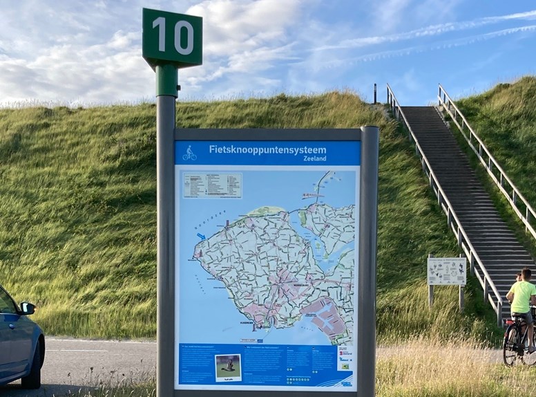 knooppuntnummers bord fietsknooppuntsysteem, Fiks