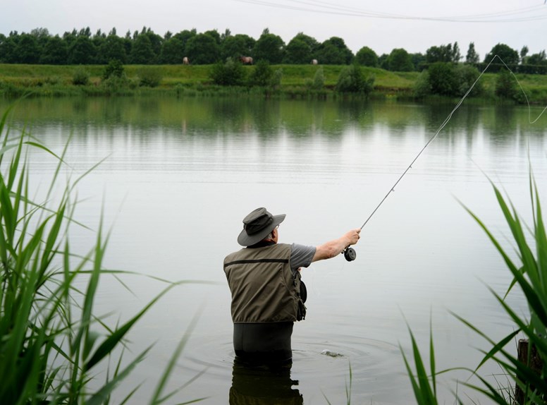 Vliegvissen vissen hengel