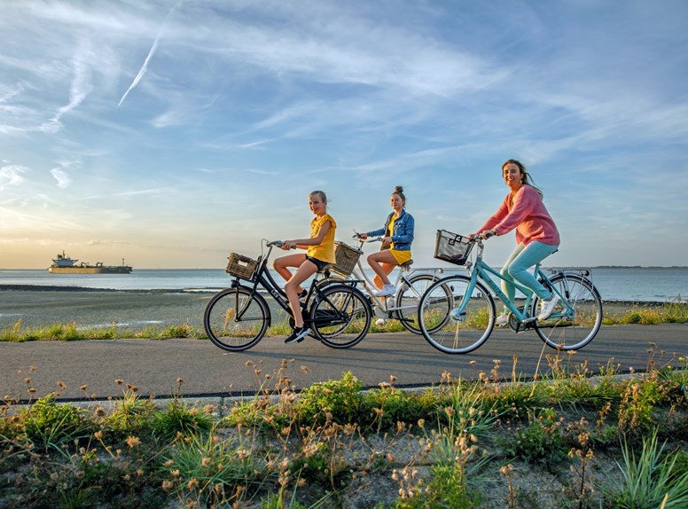 Met het gezin heerlijk fietsen op de zeedijk in Zeeland. Bekijk hier alle prachtige fietsroutes in Zeeland