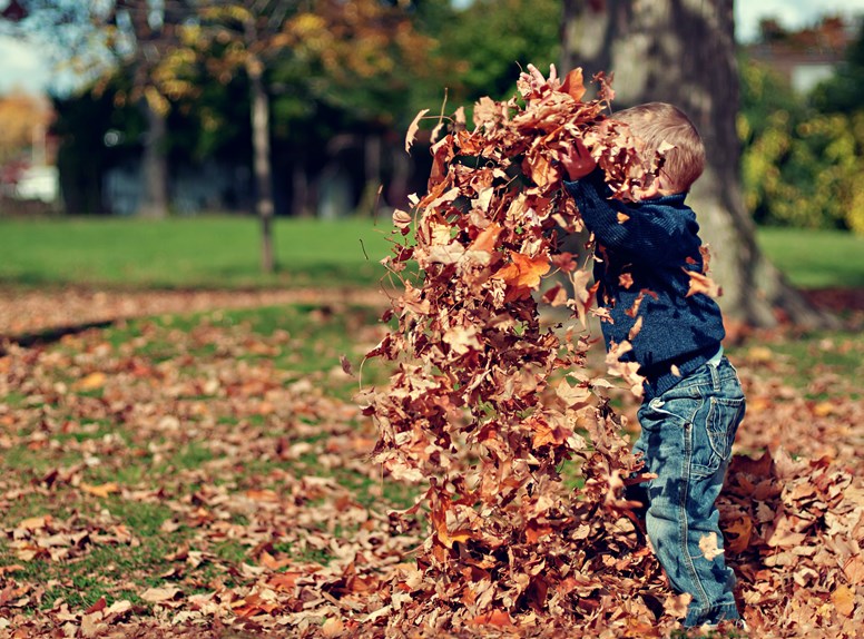 kind in herfst
