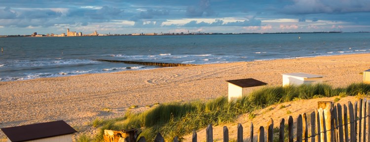 Breskens strand golden hour zand zon