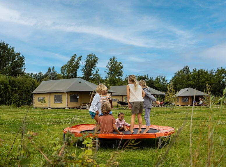 Kids playing at FarmCamps De Kamperhoek in Vogelwaarde