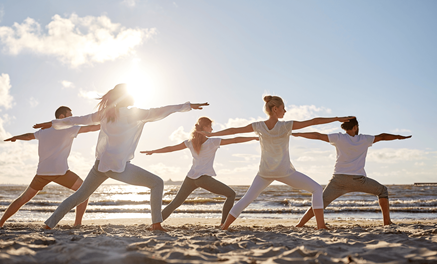 Yoga op het strand