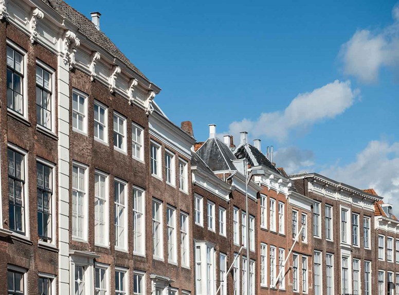 Herenhuizen aan de kade in Middelburg