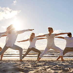 Yoga op het strand