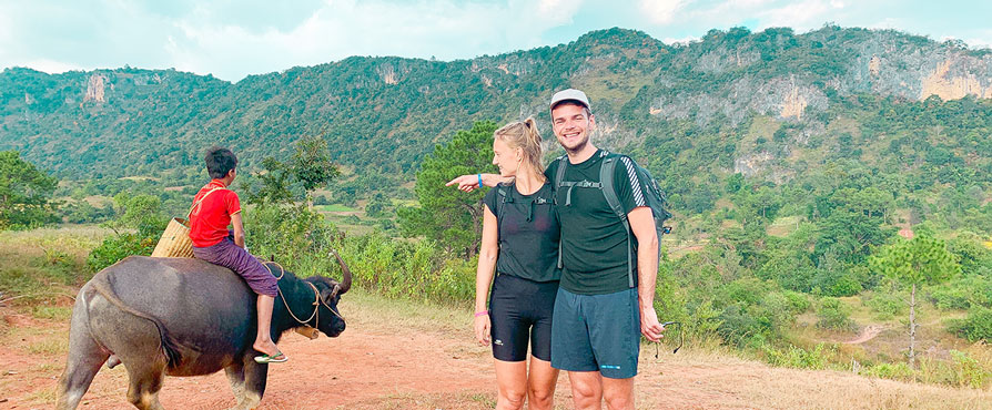 Daan en Marielle op hun onvergetelijke wereldreis onderweg naar Inle Lake