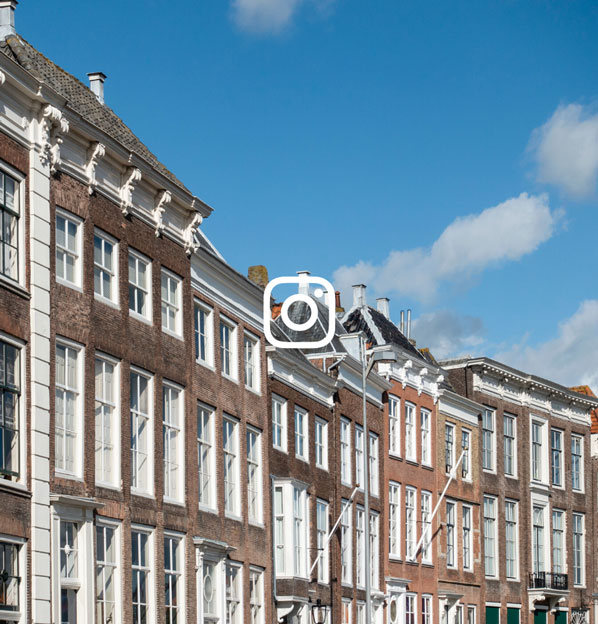 Social post Instagram van huizen in Middelburg