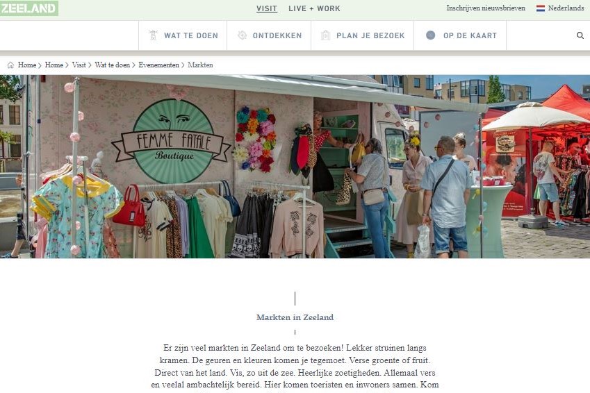 Markten landingspagina trendanalyse