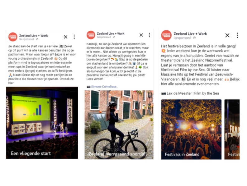 Posts uit de 'Always On' campagne van Live + Work