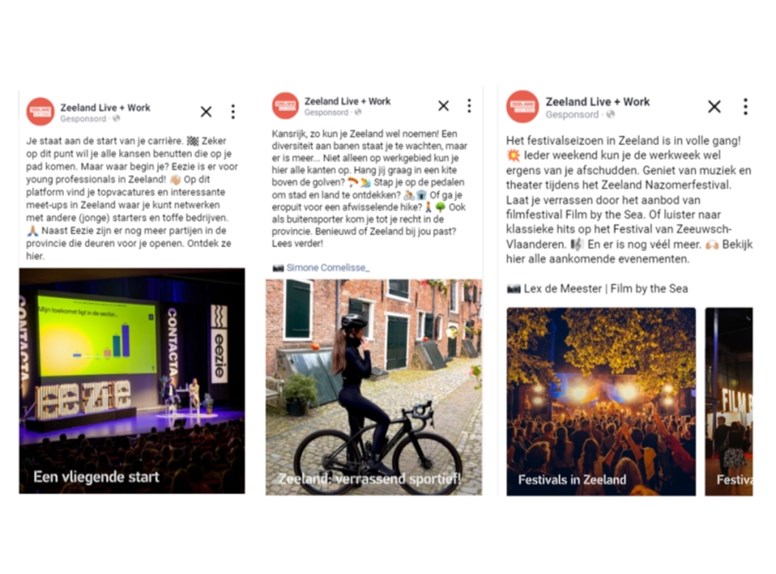 Posts uit de 'Always On' campagne van Live + Work